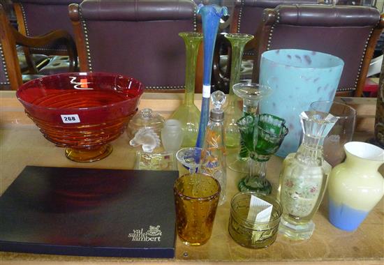 Qty coloured glassware